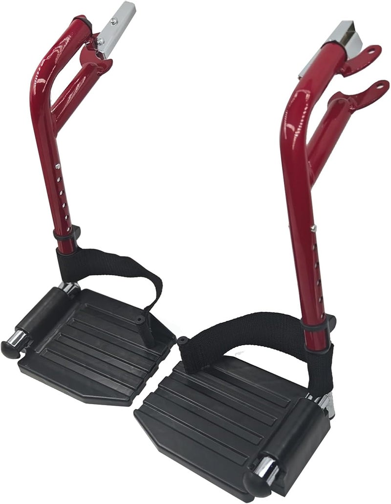 HMZ Wheelchair Footrest, Wheelchair Replacement Part with Heel Ring for Standard Wheelchairs(Red) - Image 4